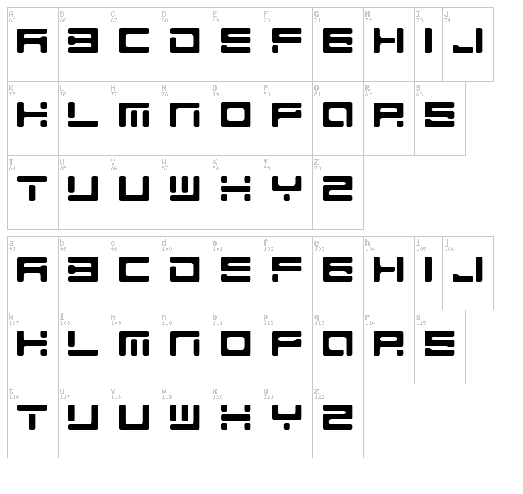 Teio font map